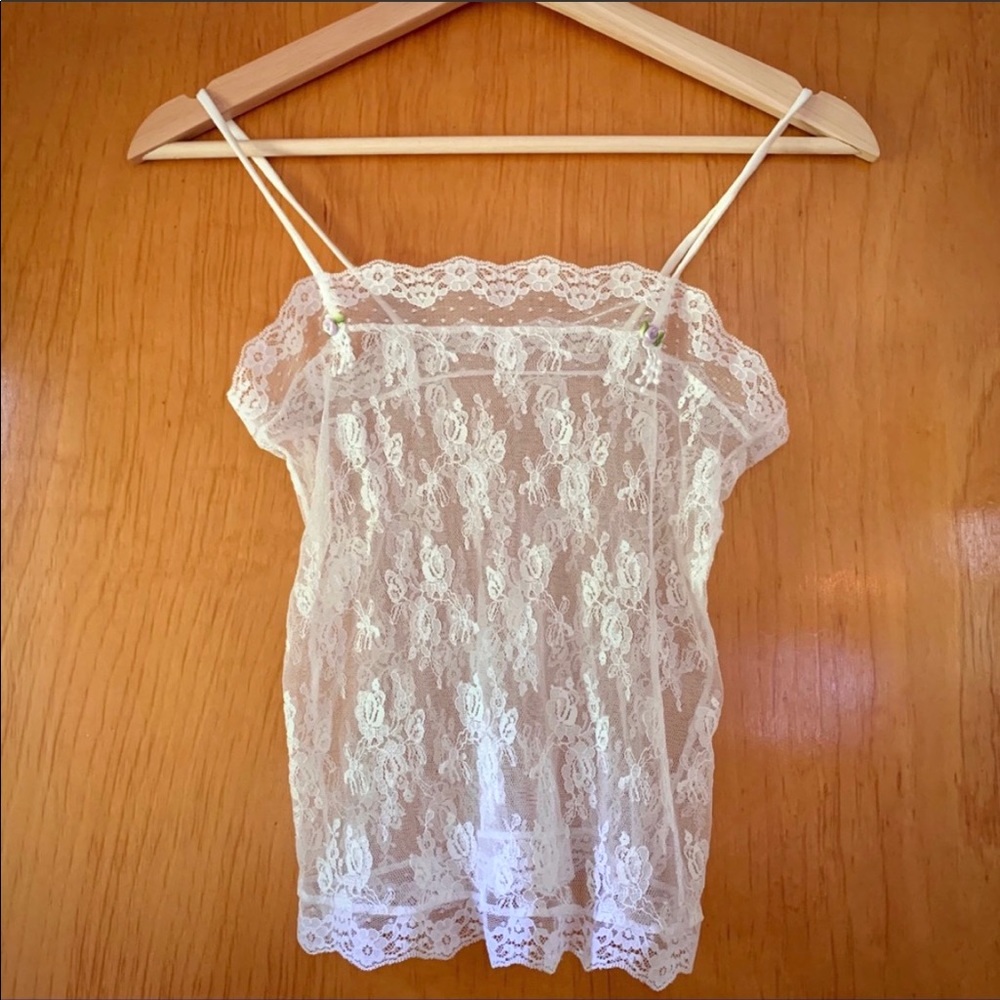 BOGO! Vintage Sheer Lace Embroidered Camisole Top